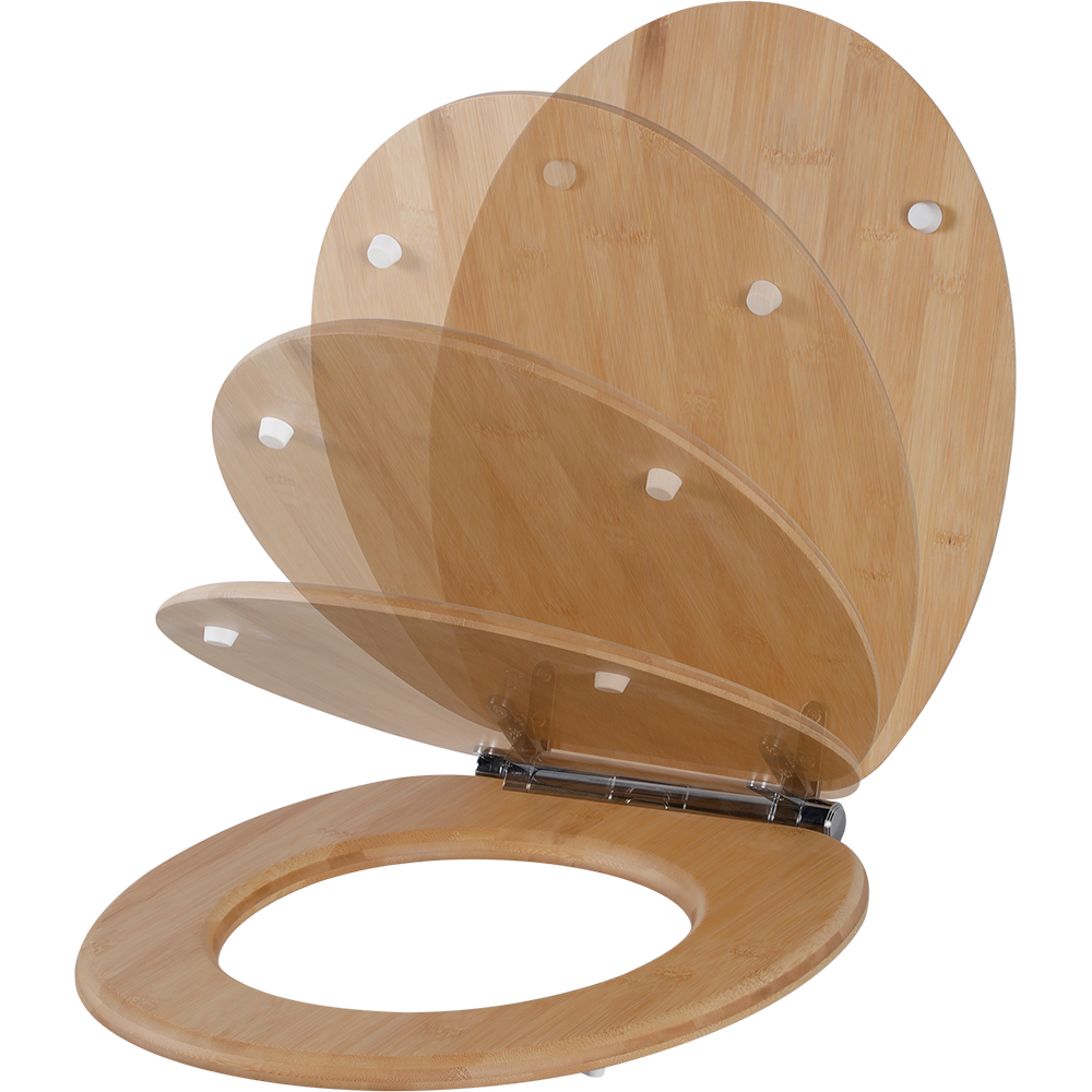 Capac WC GOODHOME Cervia MZ328UK20, inchidere lenta, duroplast, maro bamboo