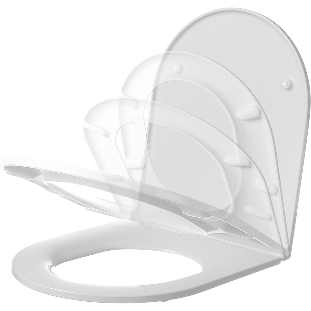 Capac WC GOODHOME Cavally N-001, inchidere lenta, duroplast, alb