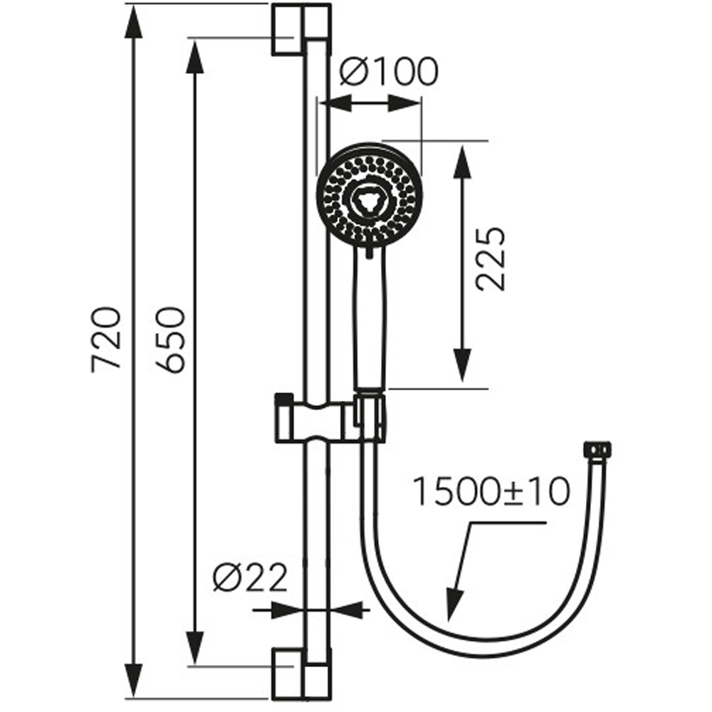 Set dus FERRO Horn N370, 3 functii, crom