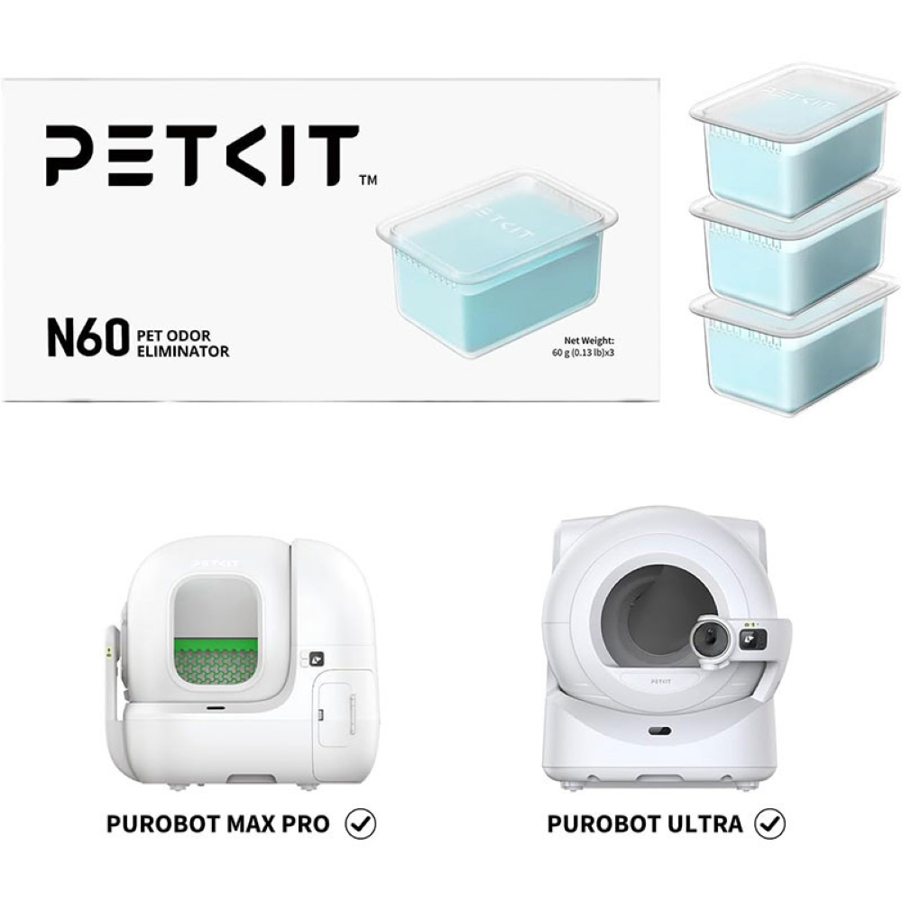 Odorizant litiera PETKIT N60, 3 bucati, albastru