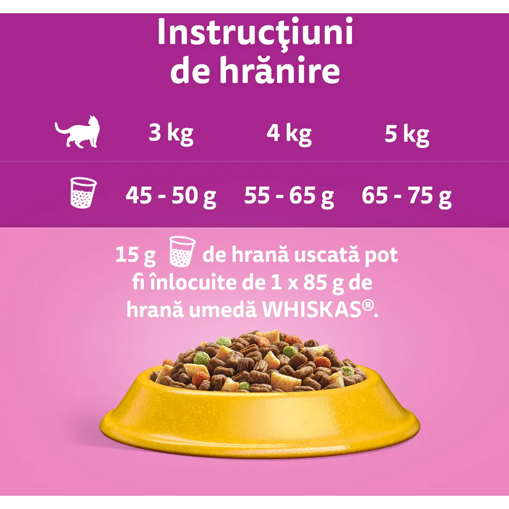 Hrana uscata pentru pisici WHISKAS, Adult, Pui, 300 g