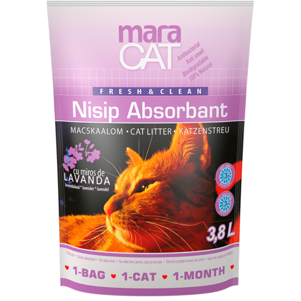 Asternut igienic pentru pisici MARAVET Lavanda, 3.8 l