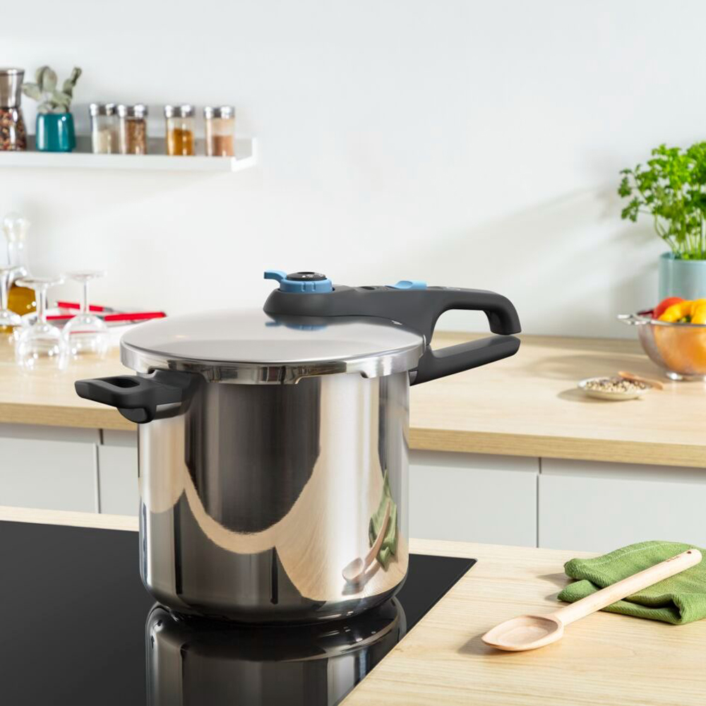 Oala sub presiune TEFAL Secure Trendy, 8l, inox, argintiu