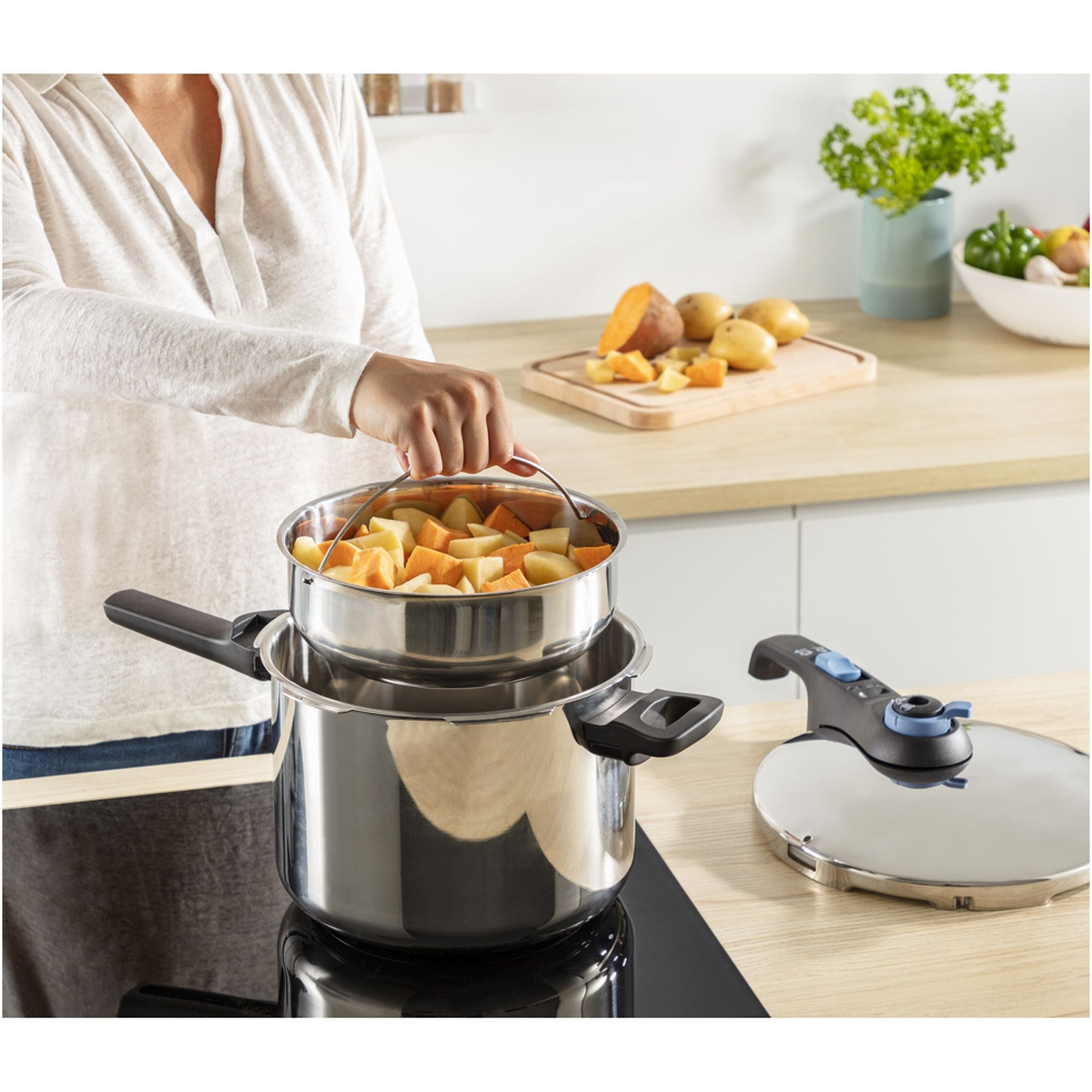 Oala sub presiune TEFAL Secure Trendy, 8l, inox, argintiu