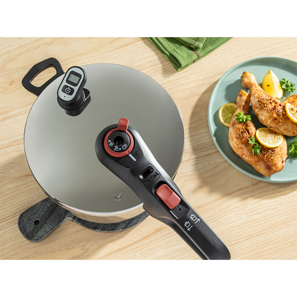 Oala sub presiune TEFAL Secure Chrono P2590701, 6l, inox, argintiu