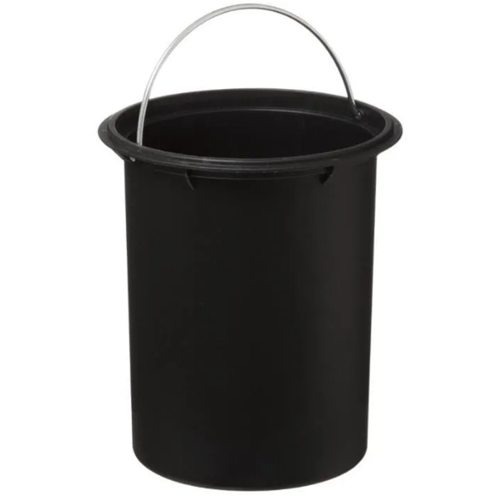 Cos gunoi pentru baie FRANDIS P354366, 3 l, rotund, metal, capac bambus, bej nisip