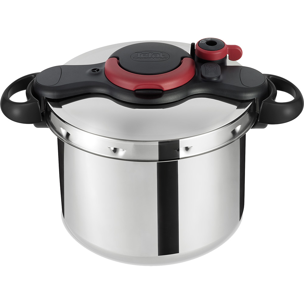 Oala sub presiune TEFAL Clipsominut Easy, 9l, inox, argintiu