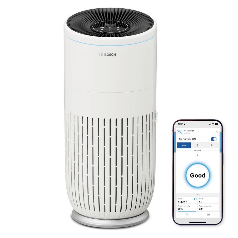 Purificator aer BOSCH AIR6000I, WiFi, HEPA, 3 trepte de viteza, alb