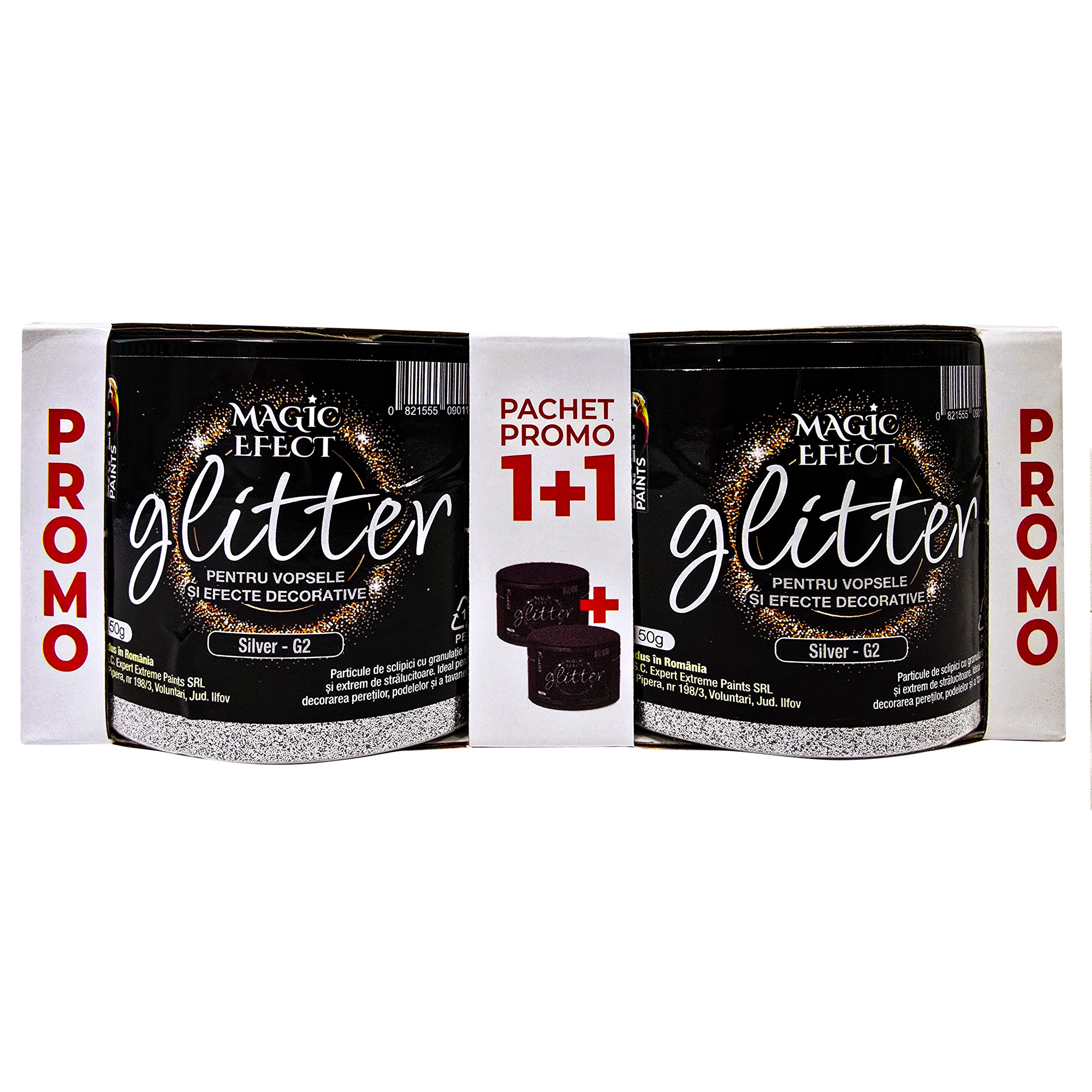 Pachet glitter, 1+1, auriu Magic Efect