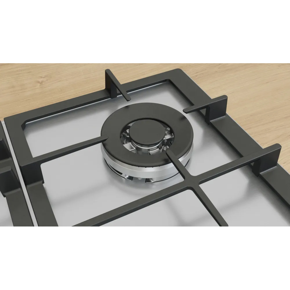 Plita incorporabila BOSCH PCH6A5I90, Gaz, 4 arzatoare, Wok, inox