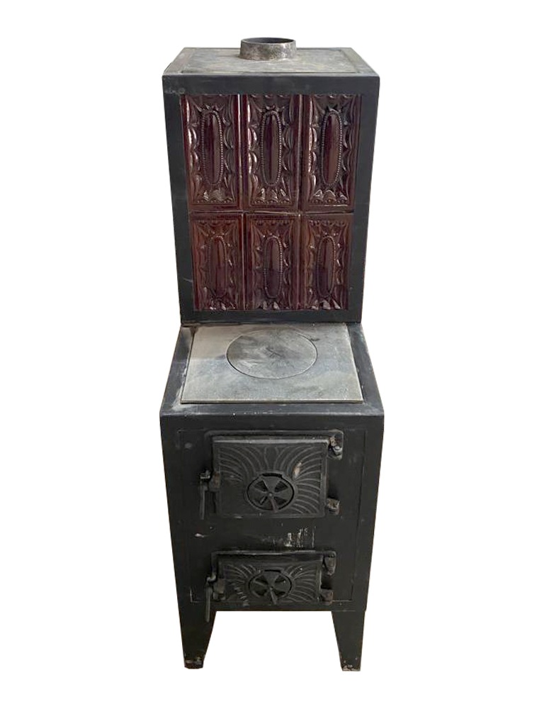 Soba din teracota cu plita din fonta 2RTT, 11 kW, 39 x 69 x 120 cm