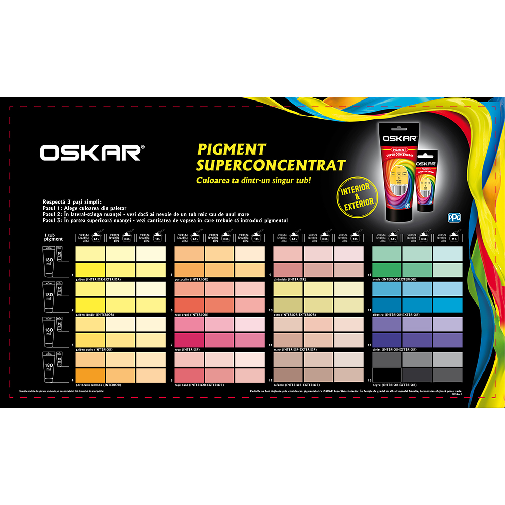 Pigment super concentrat OSKAR 13, interior/exterior, 30ml, Verde