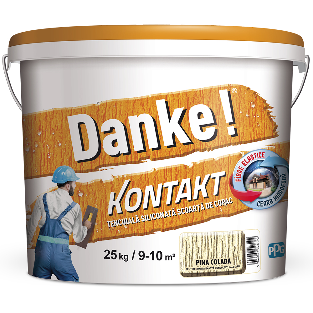 Tencuiala decorativa DANKE Kontakt Scoarta de copac, pina colada, 25 kg