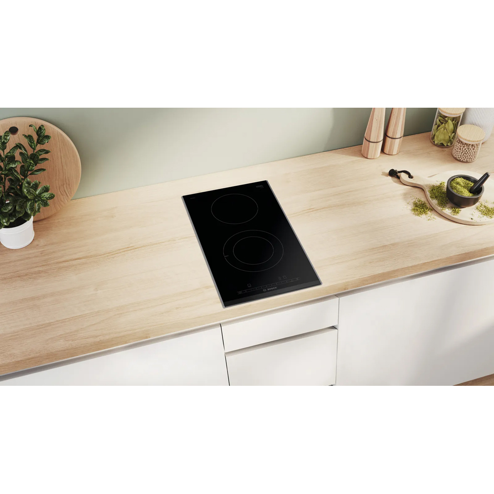 Plita incorporabila BOSCH PKF375FP2E, Vitroceramica, 2 arzatoare, Touch Control, negru