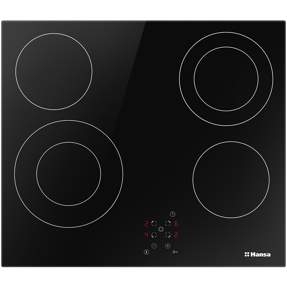 Plita incorporabila HANSA BHC66506, Vitroceramica, 4 arzatoare, Touch Control, negru