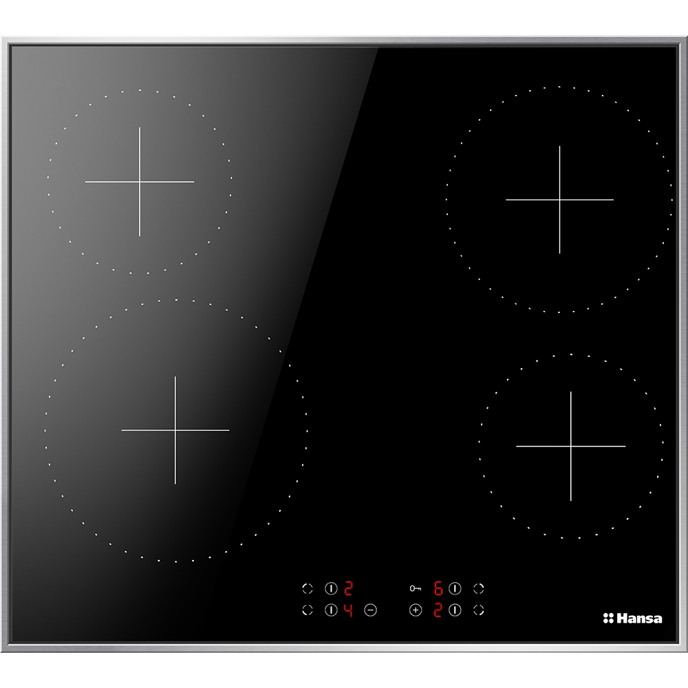 Plita incorporabila HANSA BHCI66377, Vitroceramica, 4 arzatoare, Touch Control, negru