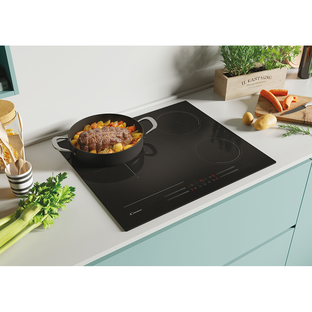 Plita incorporabila CANDY CTP644MCBB/1, Inductie, 4 arzatoare, Touch control, negru