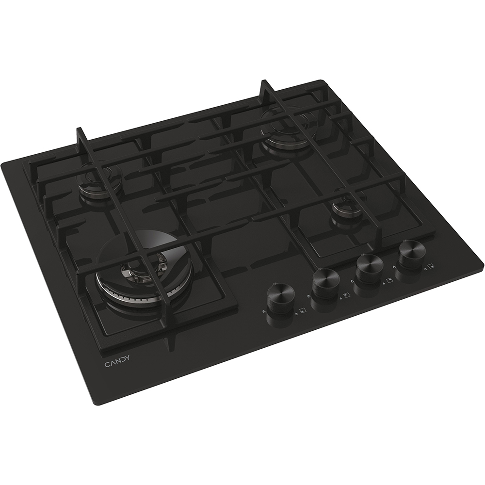 Plita incorporabila CANDY CVFG6BF4PB, Gaz, 4 arzatoare, Wok, negru