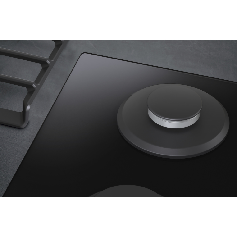 Plita incorporabila HISENSE GG773B, Gaz, 5 arzatoare, Wok, negru