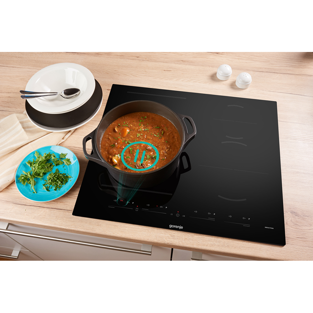 Plita incorporabila GORENJE GI6442BSCE, Inductie, 4 arzatoare, Touch Control, negru