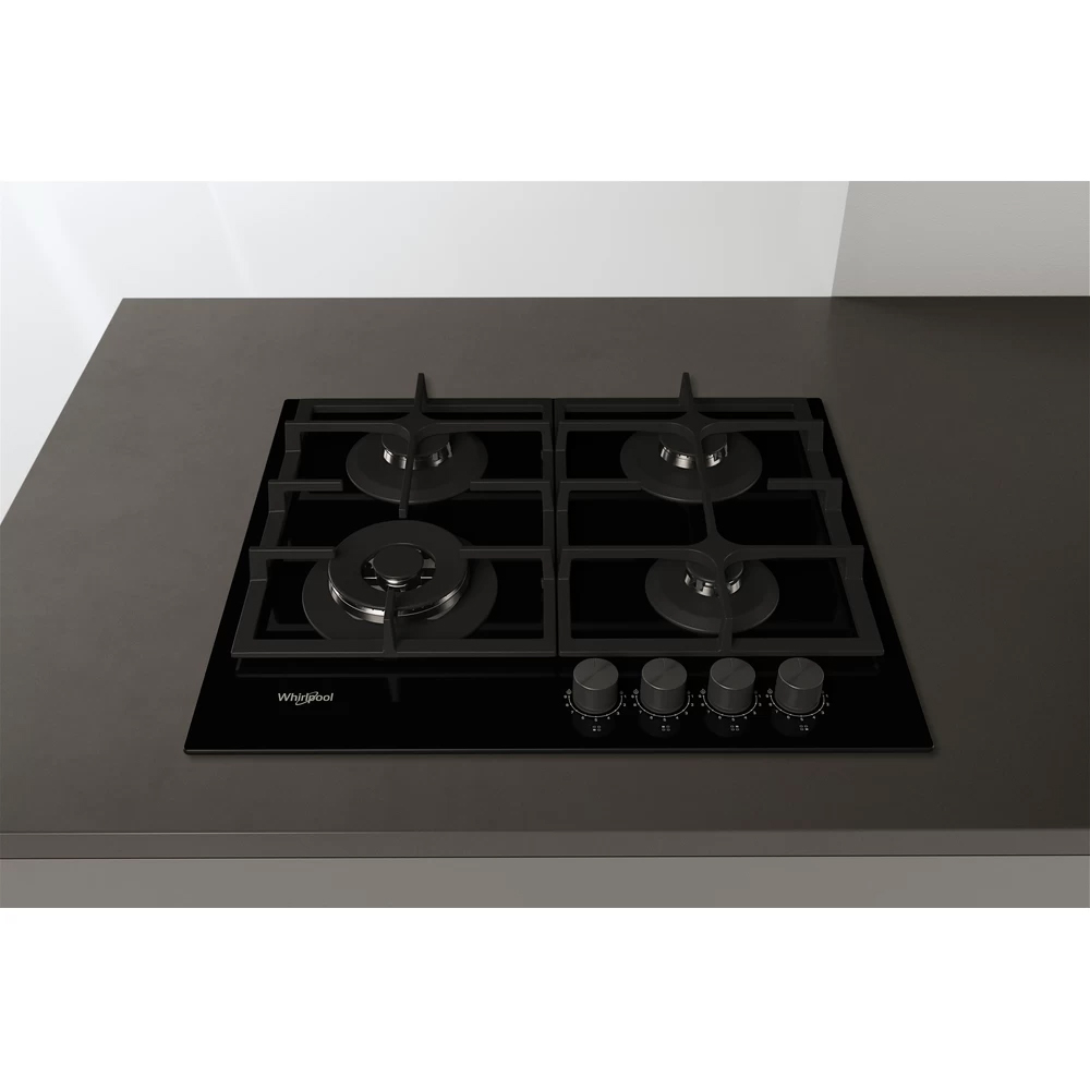 Plita incorporabila WHIRLPOOL GOFL 629/NB1, Gaz, 4 arzatoare, Wok, negru