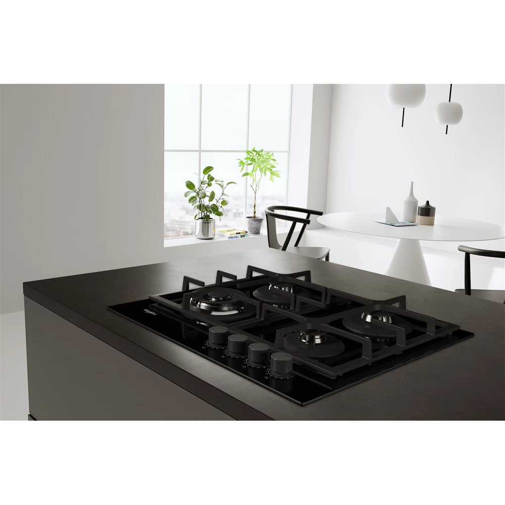 Plita incorporabila WHIRLPOOL GOFL 629/NB1, Gaz, 4 arzatoare, Wok, negru