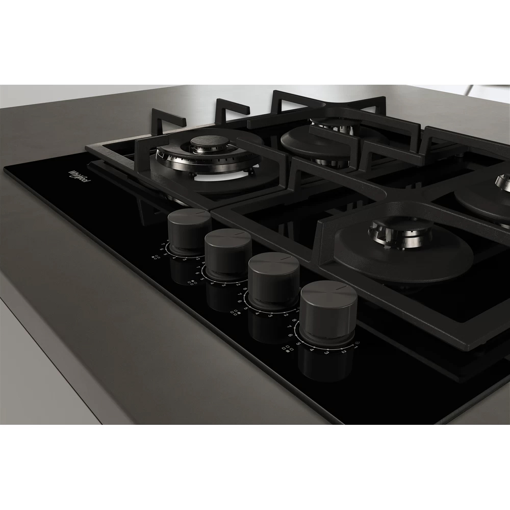 Plita incorporabila WHIRLPOOL GOFL 629/NB1, Gaz, 4 arzatoare, Wok, negru