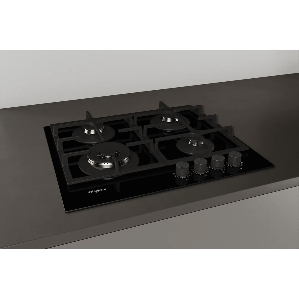 Plita incorporabila WHIRLPOOL GOFL 629/NB1, Gaz, 4 arzatoare, Wok, negru