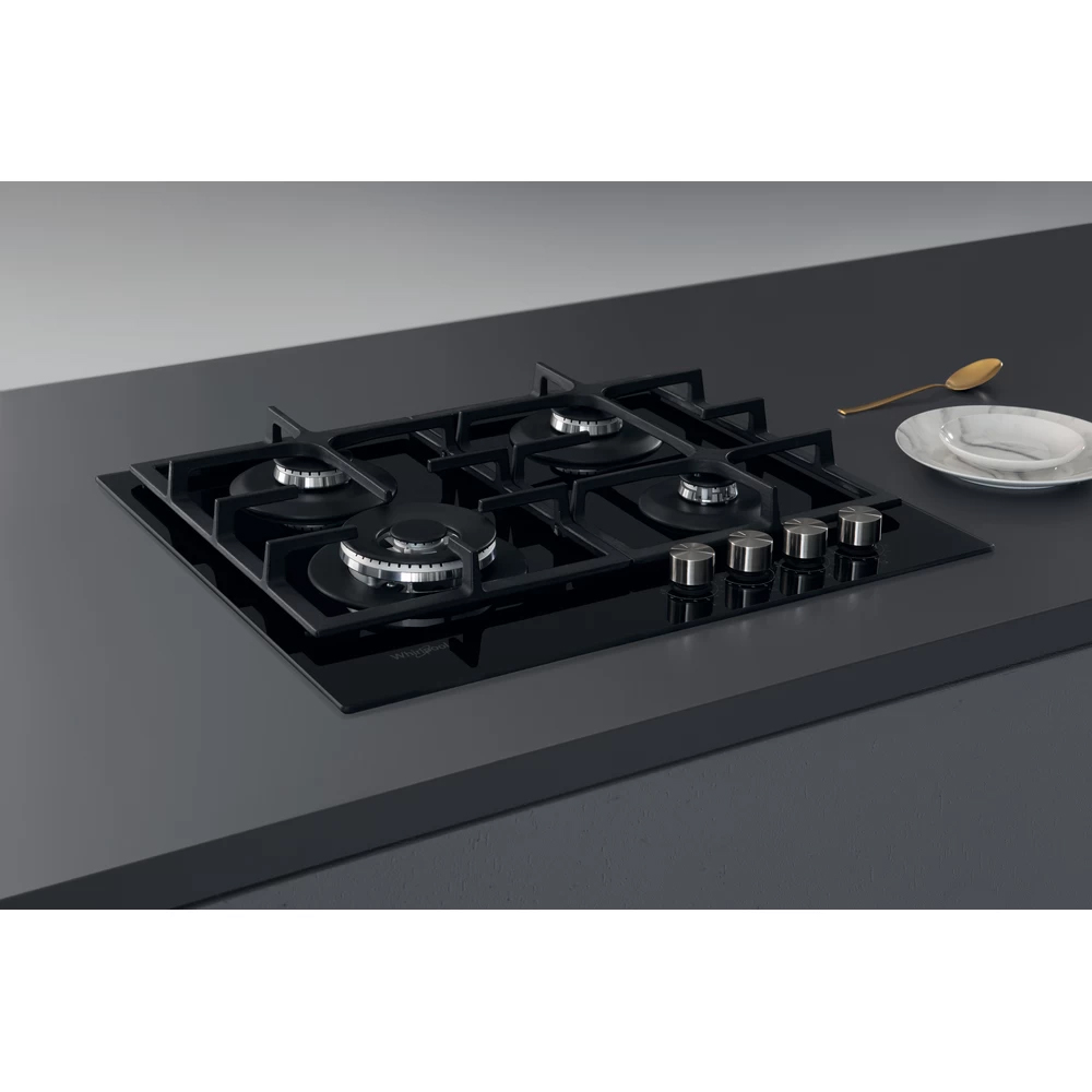 Plita incorporabila WHIRLPOOL GOFL 629/NB1, Gaz, 4 arzatoare, Wok, negru