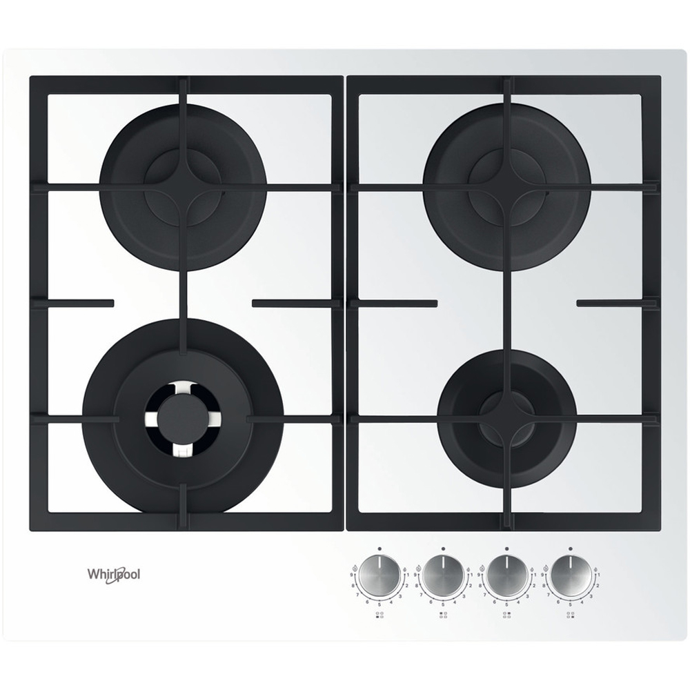 Plita incorporabila WHIRLPOOL GOFL 629/WH, Gaz, 4 arzatoare, Wok, alb