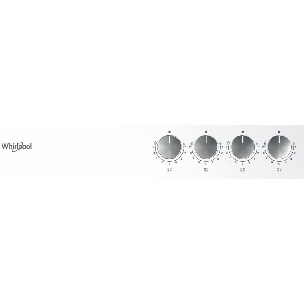 Plita incorporabila WHIRLPOOL GOFL 629/WH, Gaz, 4 arzatoare, Wok, alb