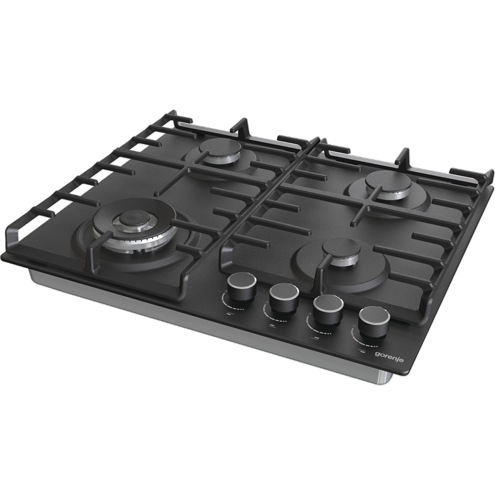 Plita incorporabila GORENJE GW642AB, Gaz, 4 arzatoare, Wok, negru
