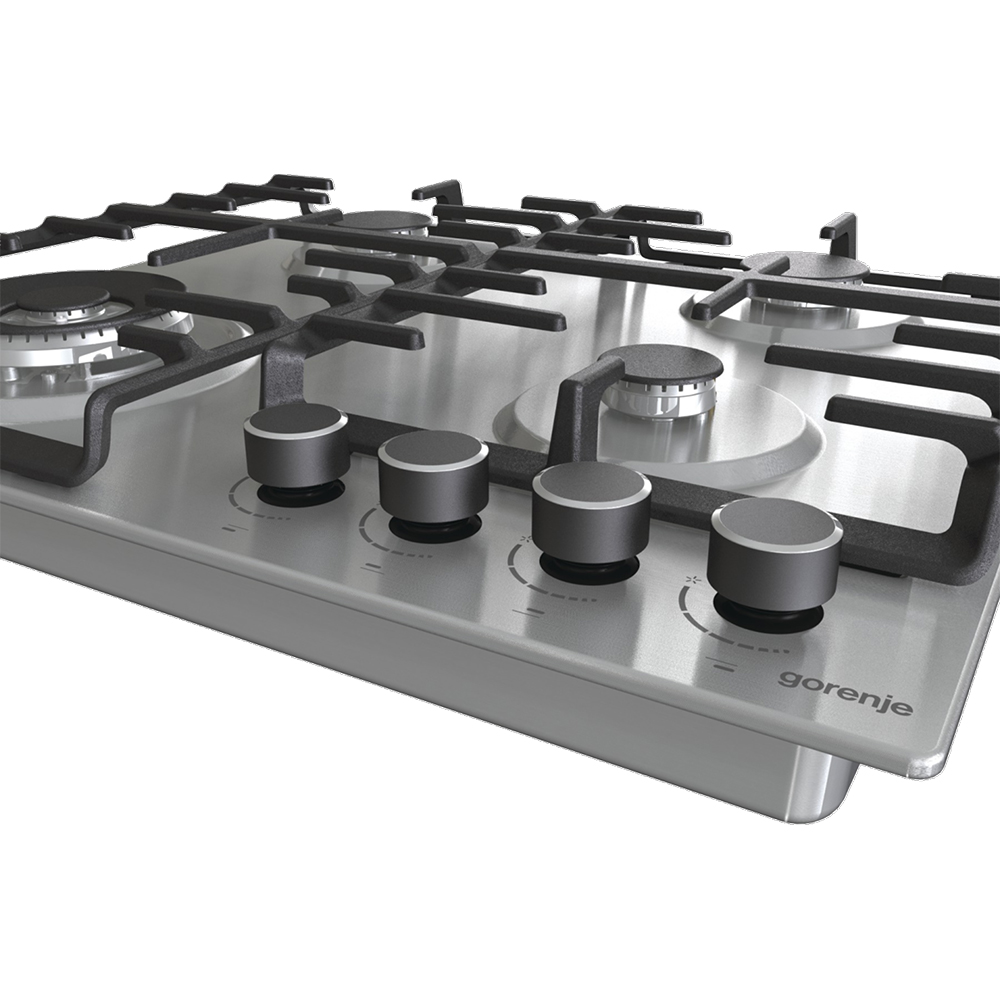 Plita incorporabila GORENJE GW642ABX, Gaz, 4 arzatoare, Wok, inox