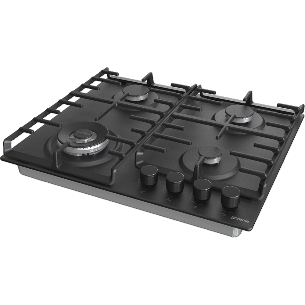 Plita incorporabila GORENJE GW642SYB, Gaz, 4 arzatoare, Wok, negru