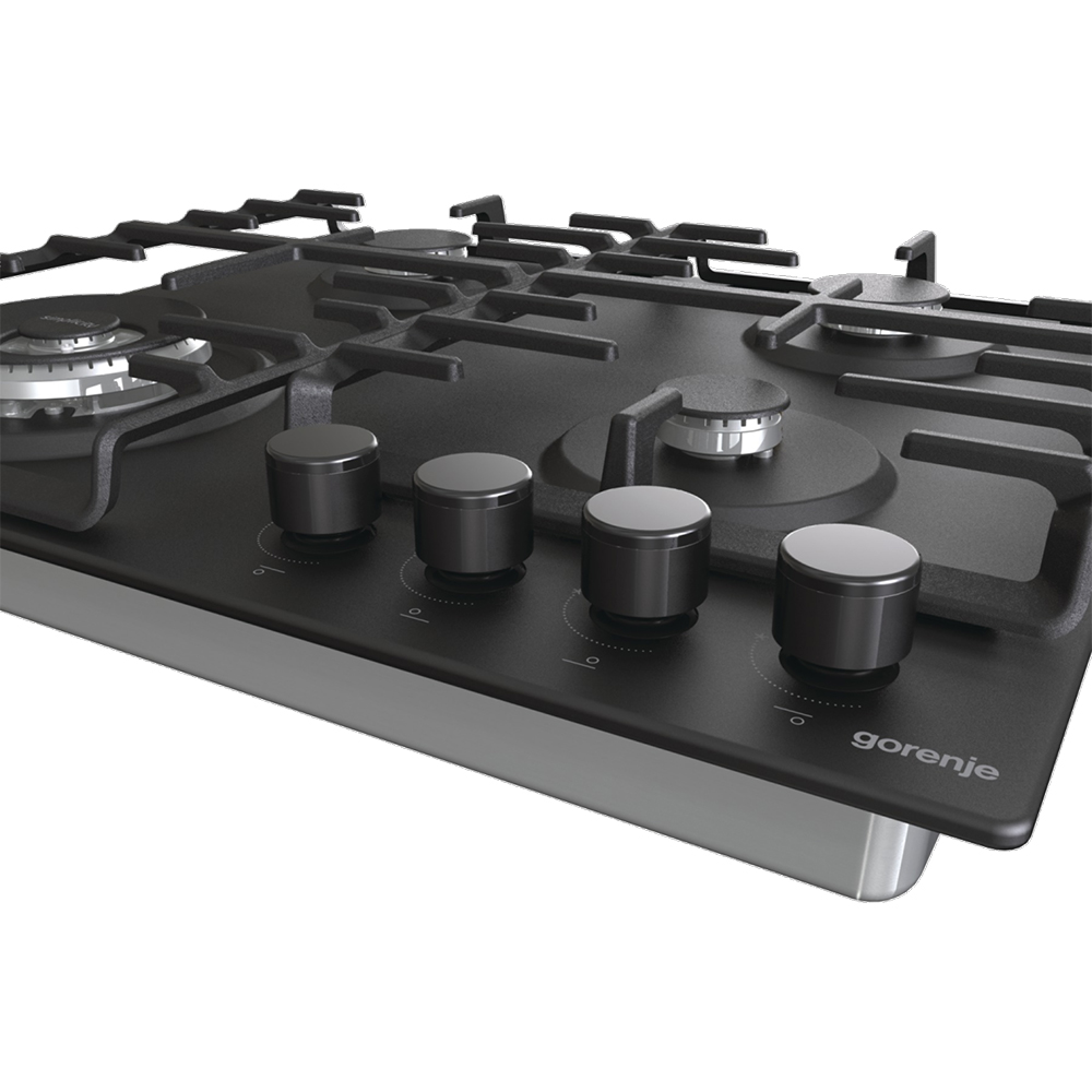 Plita incorporabila GORENJE GW642SYB, Gaz, 4 arzatoare, Wok, negru