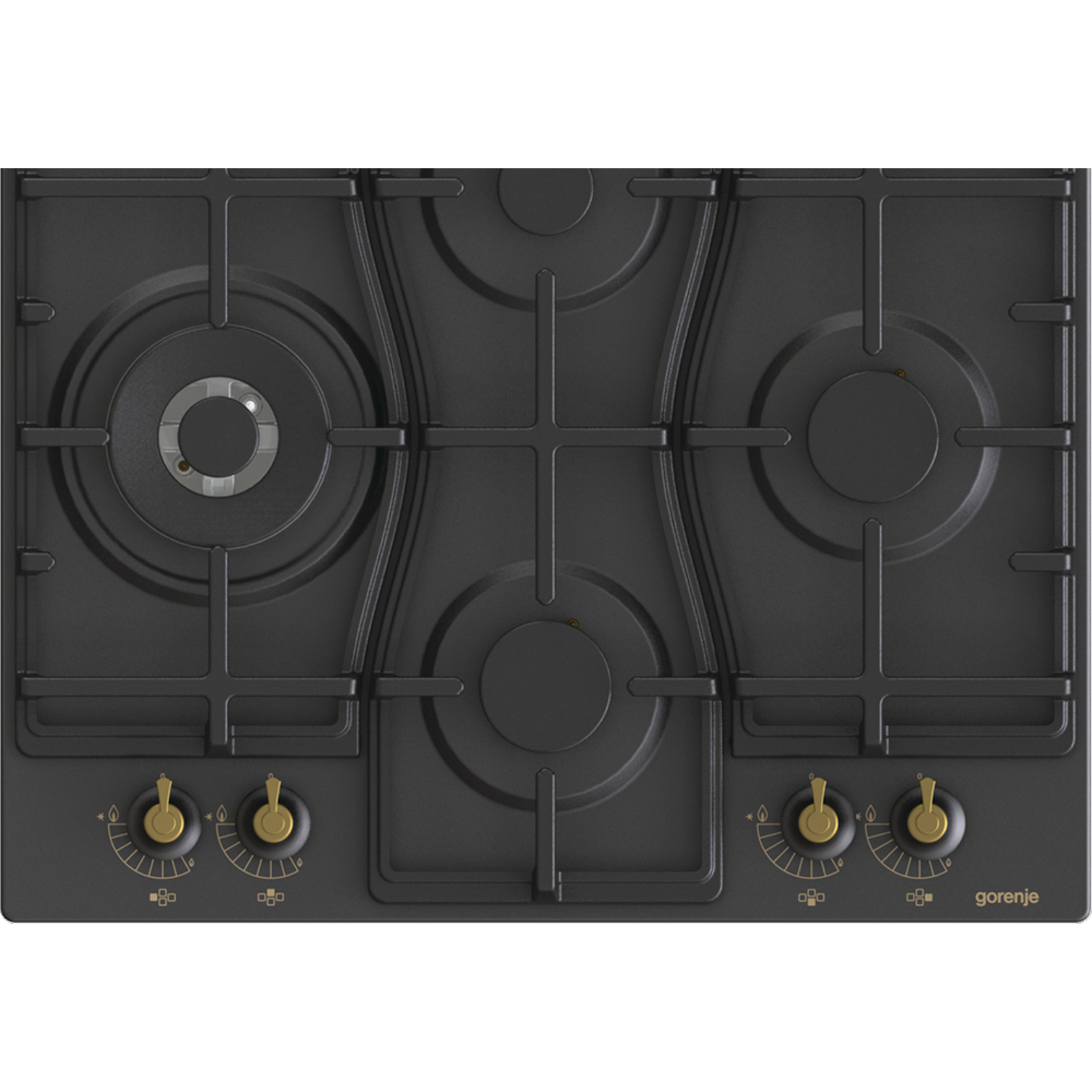 Plita incorporabila GORENJE GW6D42CLB, Gaz, 4 arzatoare, Wok, negru