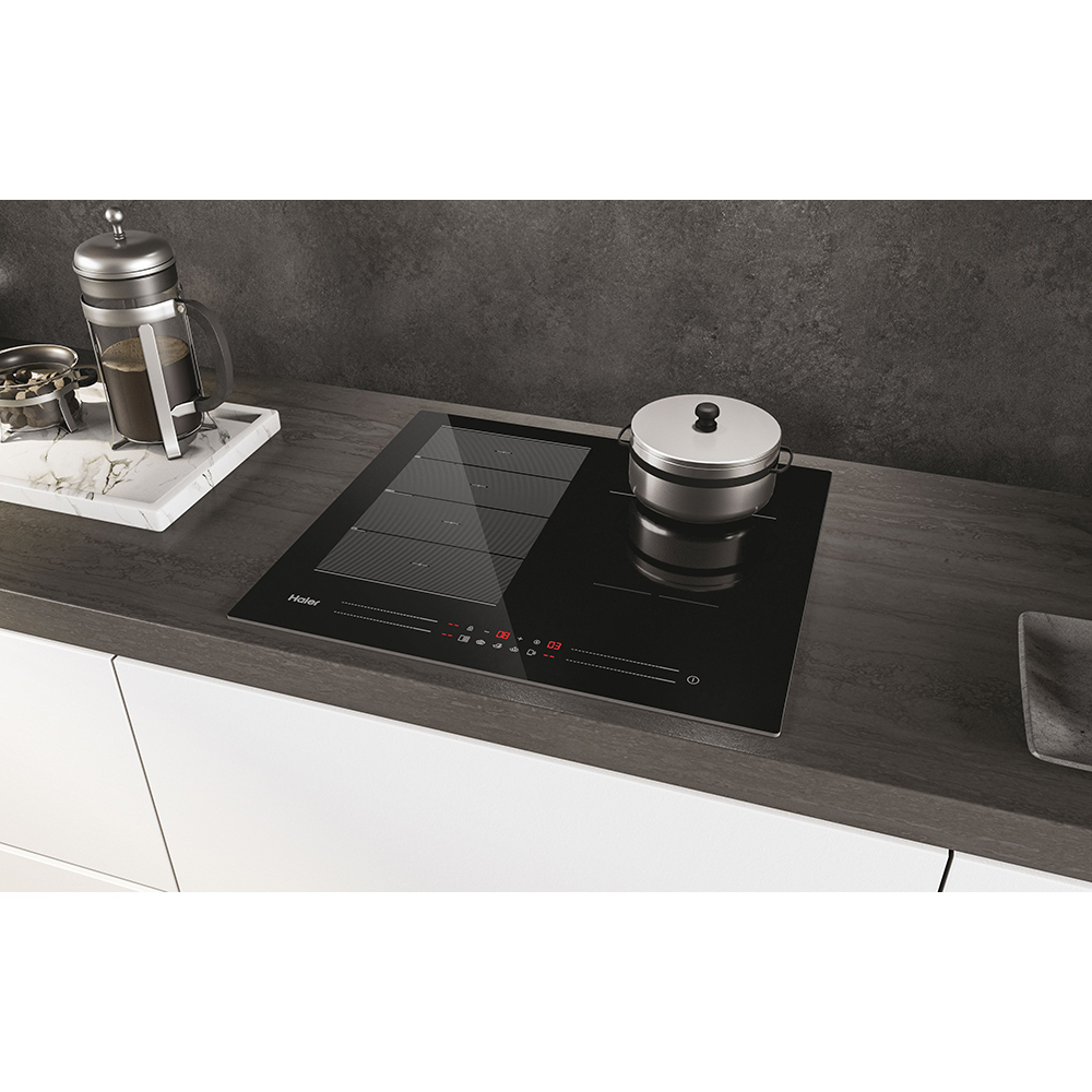 Plita incorporabila HAIER HAMTP64MC, Inductie, 4 arzatoare, Touch control, negru