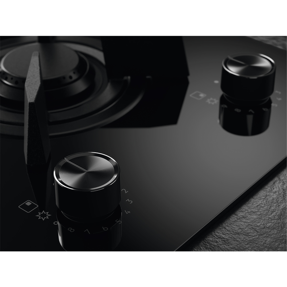Plita incorporabila AEG HDB64623NB, Gaz + Inductie, 4 arzatoare, Touch Control, negru