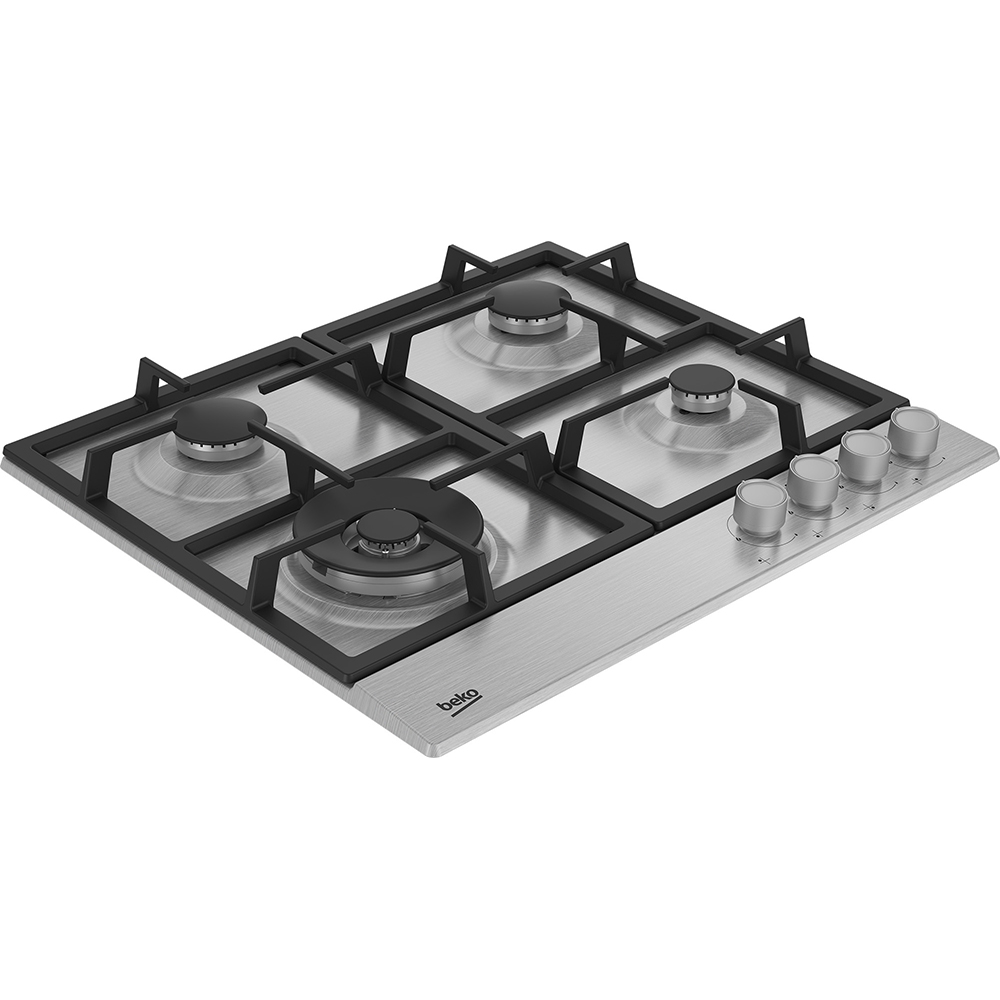 Plita incorporabila BEKO HIAW64225SX, Gaz, 4 arzatoare, Wok, inox