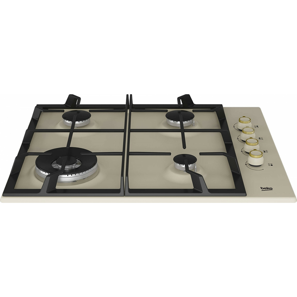 Plita incorporabila BEKO HIGG64125SCR, Gaz, 4 arzatoare, Wok, crem