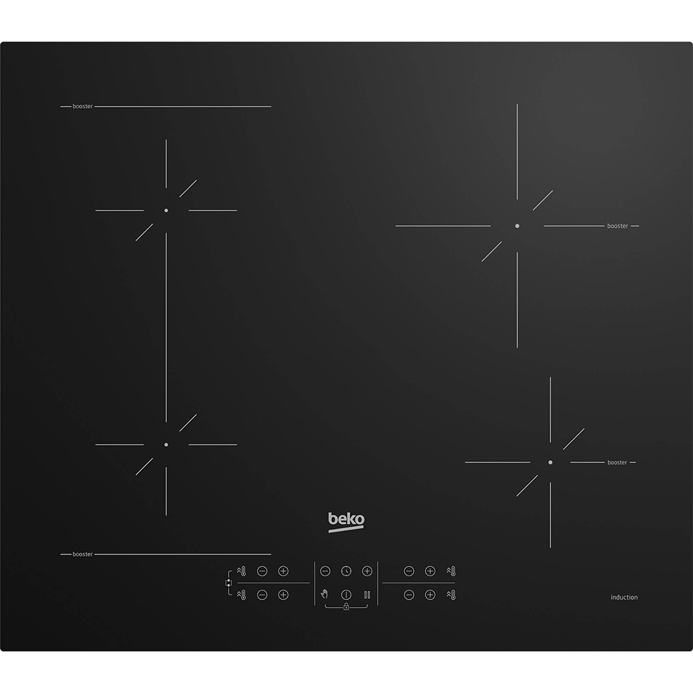 Plita incorporabila BEKO HII64200SFMT, Inductie, 4 arzatoare, Touch Control, negru