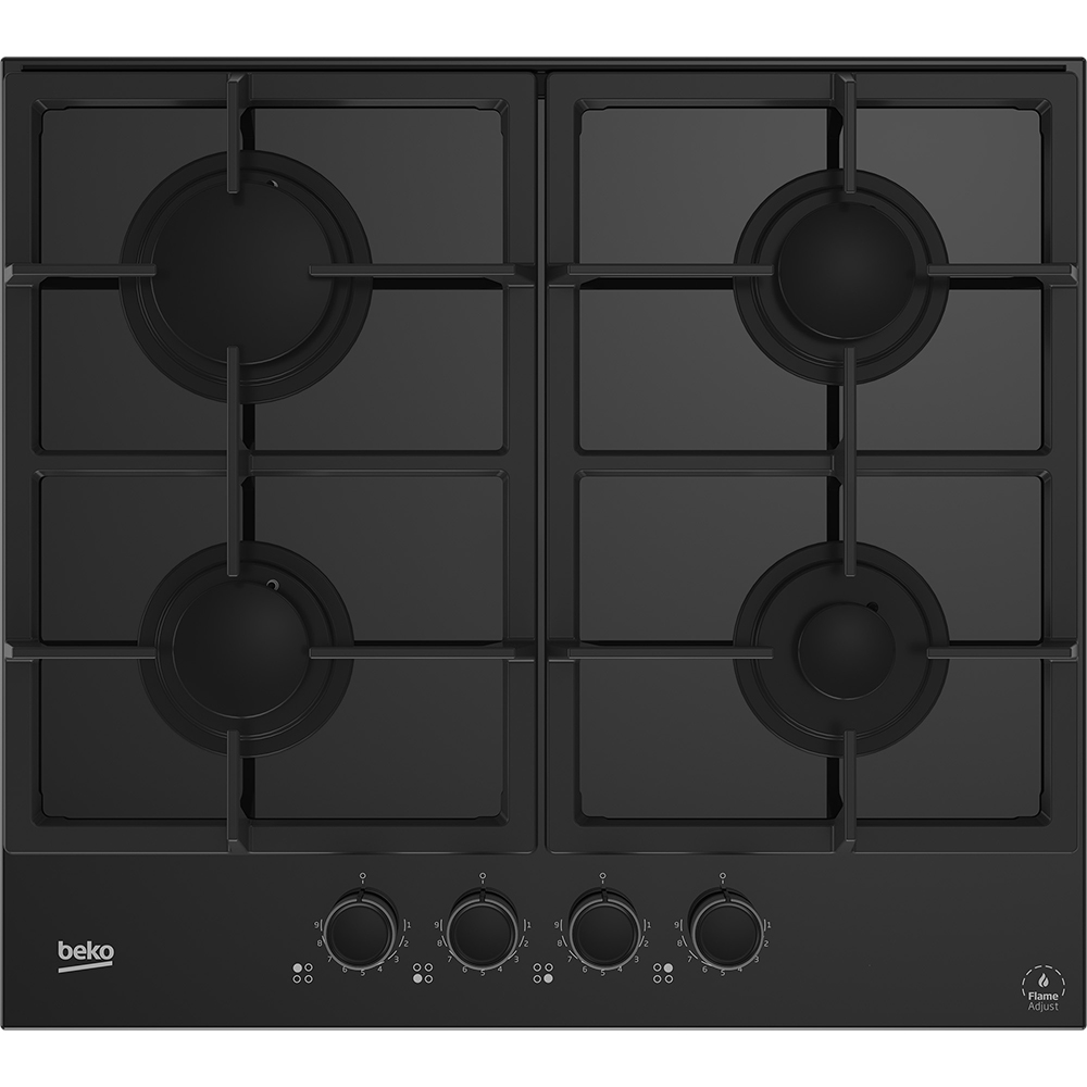Plita incorporabila BEKO HILG64325SDX, gaz, 4 arzatoare, negru