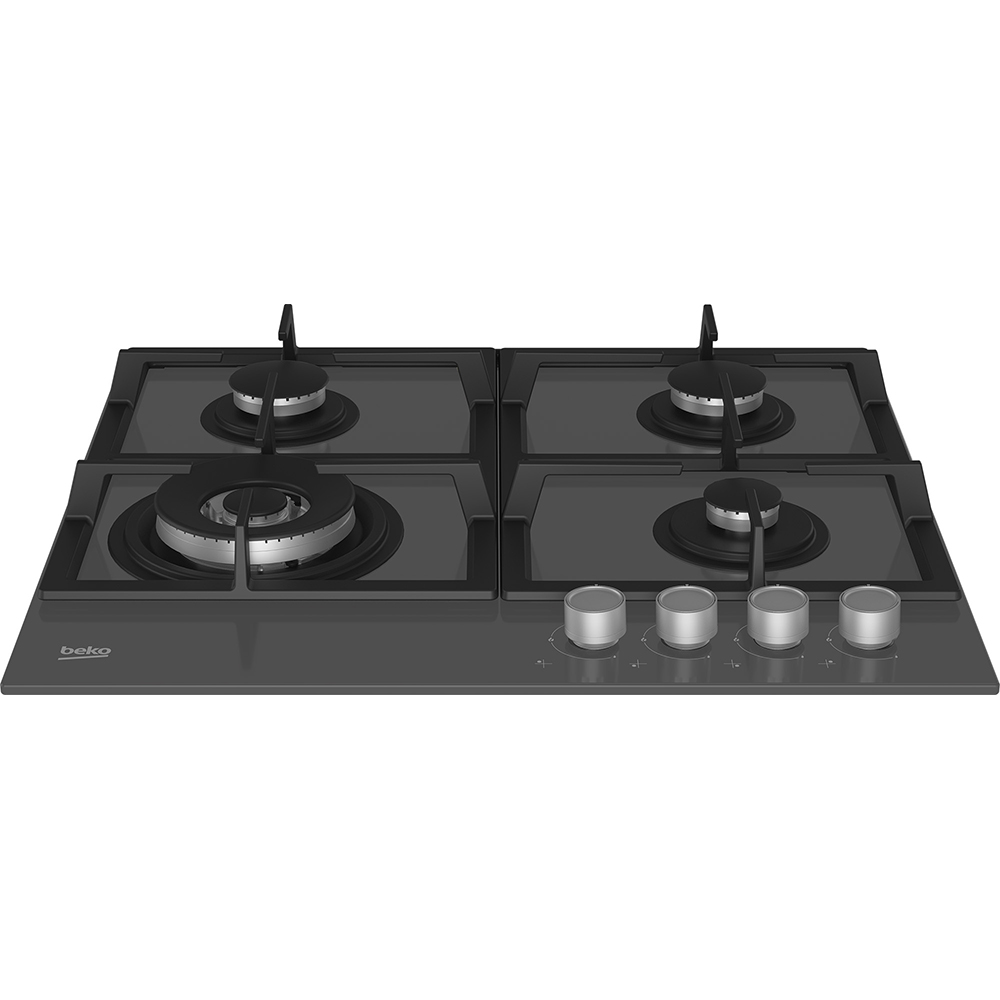 Plita incorporabila BEKO HILW64225SZG, Gaz, 4 arzatoare, Wok, gri zara