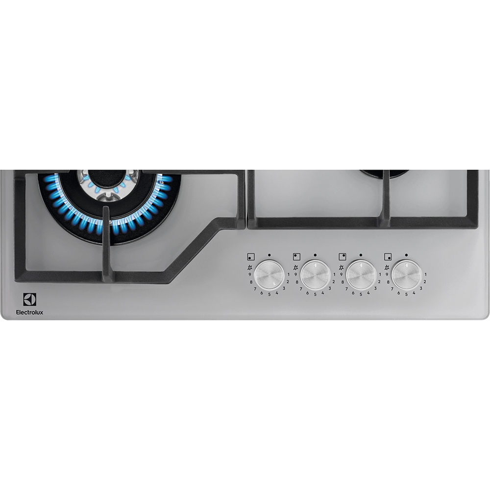 Plita incorporabila ELECTROLUX KGG64362S, Gaz, 4 arzatoare, Wok, argintiu