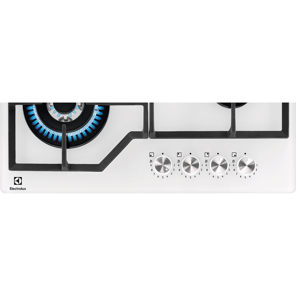 Plita incorporabila ELECTROLUX GG64362W, Gaz, 4 arzatoare, Wok, alb