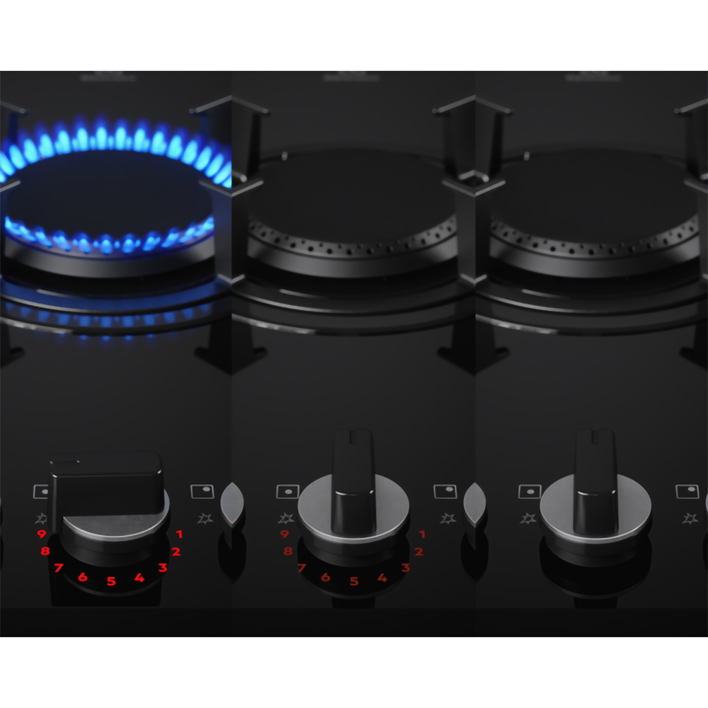 Plita incorporabila ELECTROLUX KGG753753K, Gaz, 5 arzatoare, negru