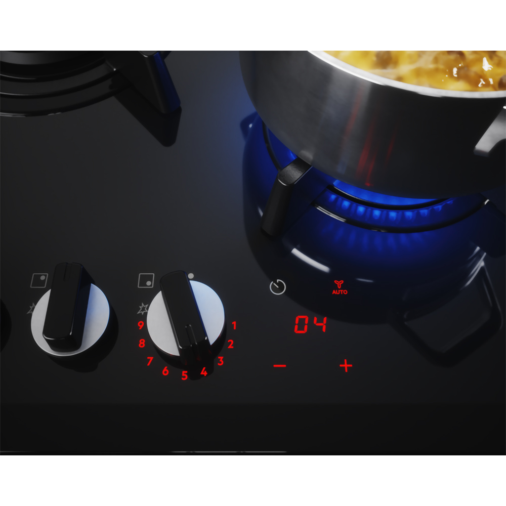 Plita incorporabila ELECTROLUX KGG753753K, Gaz, 5 arzatoare, negru