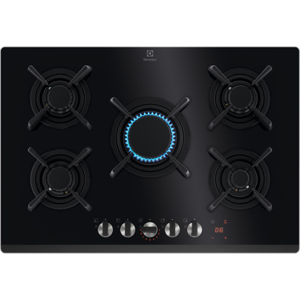 Plita incorporabila ELECTROLUX KGG753753K, Gaz, 5 arzatoare, negru