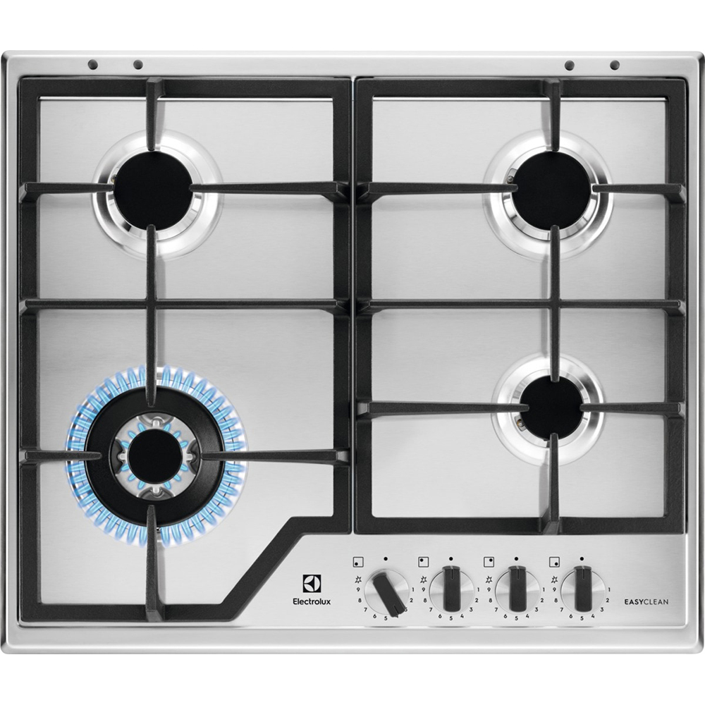 Plita incorporabila ELECTROLUX KGS64362XX, Gaz, 4 arzatoare, Wok, inox