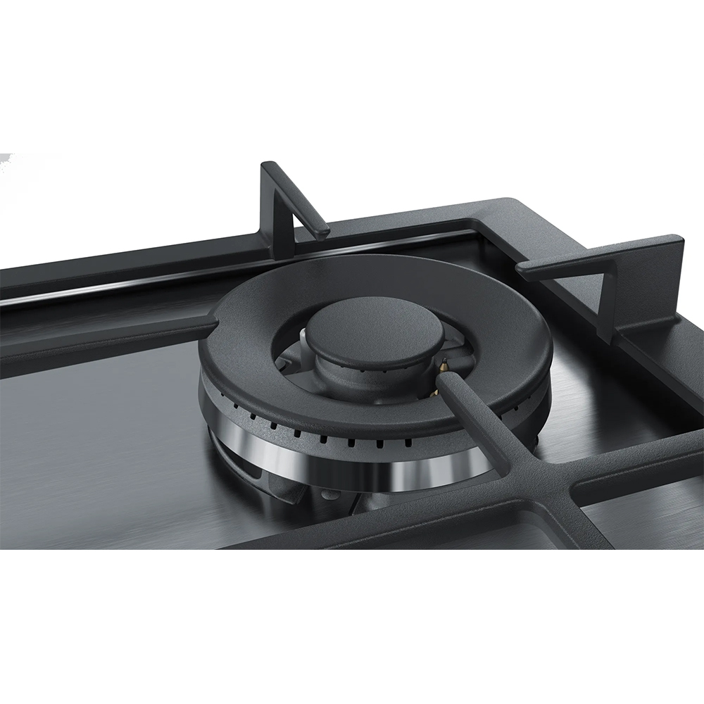 Plita incorporabila BOSCH PCH6A5B90, Gaz, 4 arzatoare, Wok, inox